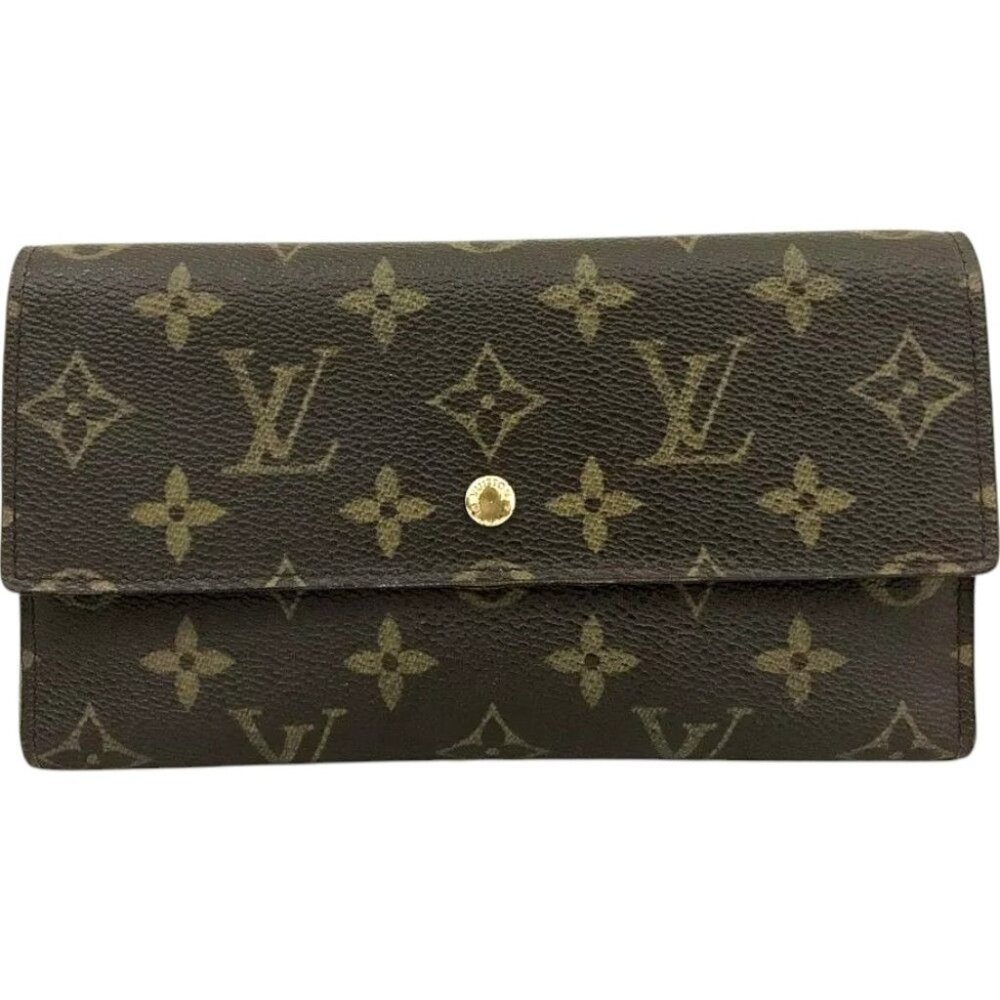 431249BA (X3) Louis Vuitton Wallet Long Porte Tresor International Brown Monogra